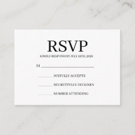 Einfache Hochzeits-RSVP-Beilagekarte Begleitkarte