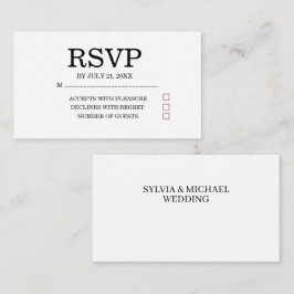 Einfache Hochzeits-RSVP-Beilagekarte Begleitkarte