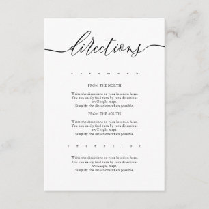 Einfache Hochzeitsanweisungen Begleitkarte