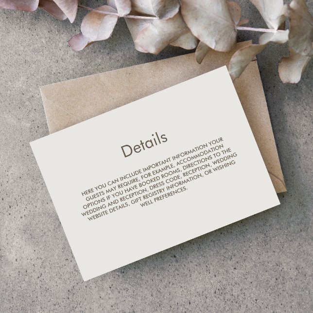 Einfache Hochzeitsdetails Begleitkarte (Von Creator hochgeladen)