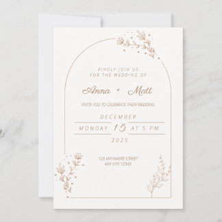 Einfache Hochzeitseinladung Einladung