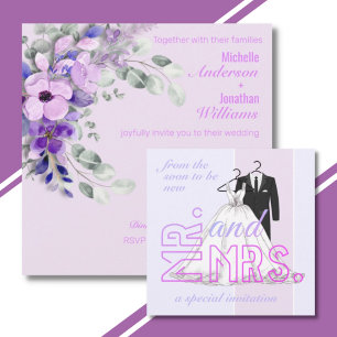 Einfache Hochzeitseinladung für Mr. & Mrs. Einladung