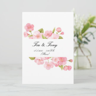 Einfache Hochzeitseinladung mit Rose Einladung
