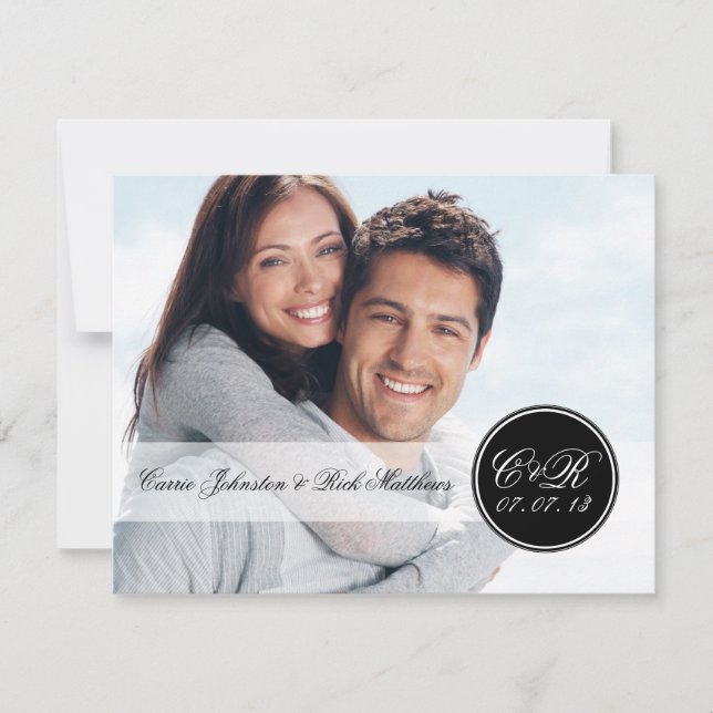 Einfache Hochzeitsempfehlung für Doppelmonogramm-F Einladung (Vorderseite)