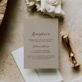 Einfache Hochzeitsempfehlung für klassische Kraft Begleitkarte