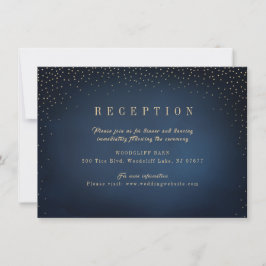 Einfache Hochzeitsempfehlung für Navy & Gold Glitz Einladung