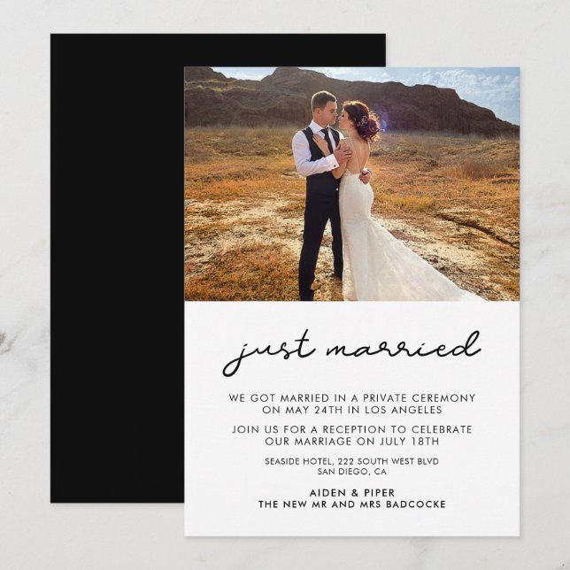Einfache Hochzeitserklärung Einladung (Vorne/Hinten)