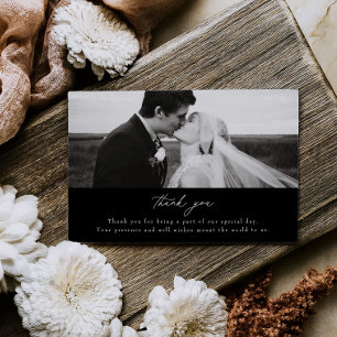 Einfache Hochzeitsfoto-Dankeskarten-Flat Card Save The Date