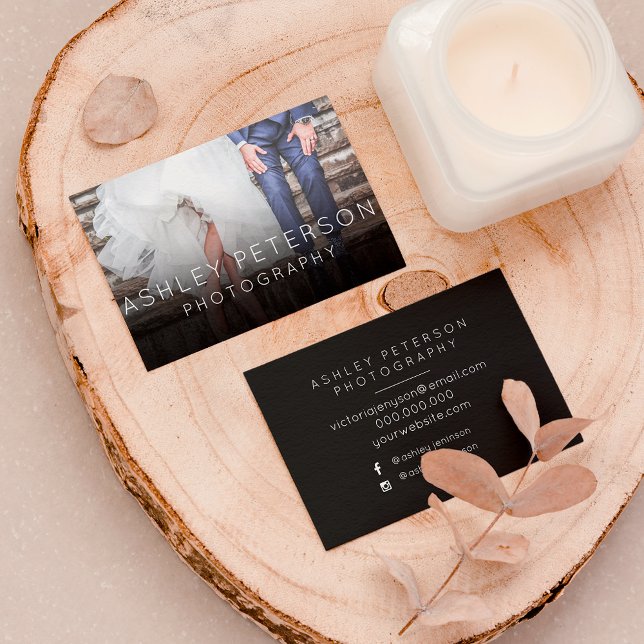 Einfache Hochzeitsfotografie minimale Typografie Visitenkarte (Von Creator hochgeladen)