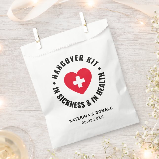 Einfache Hochzeitshangover Erholung Kit Beutel Geschenktütchen (Ausgeschnitten)