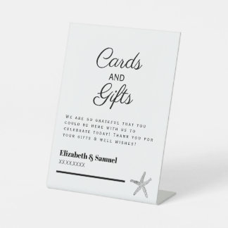 Einfache Hochzeitskarte an der Küste - Geschenke - Sockelschild