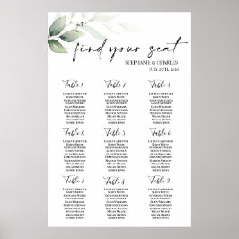 Einfache Hochzeitskarte für Grünpflanzen Poster