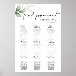 Einfache Hochzeitskarte für Grünpflanzen Poster