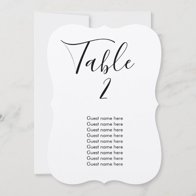 Einfache Hochzeitskarte + Gästekarte Einladung (Vorderseite)