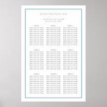 Einfache Hochzeitskarte in Blau und Weiß