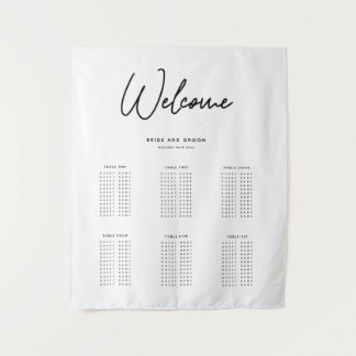 Einfache Hochzeitskartentabelle Wandteppich