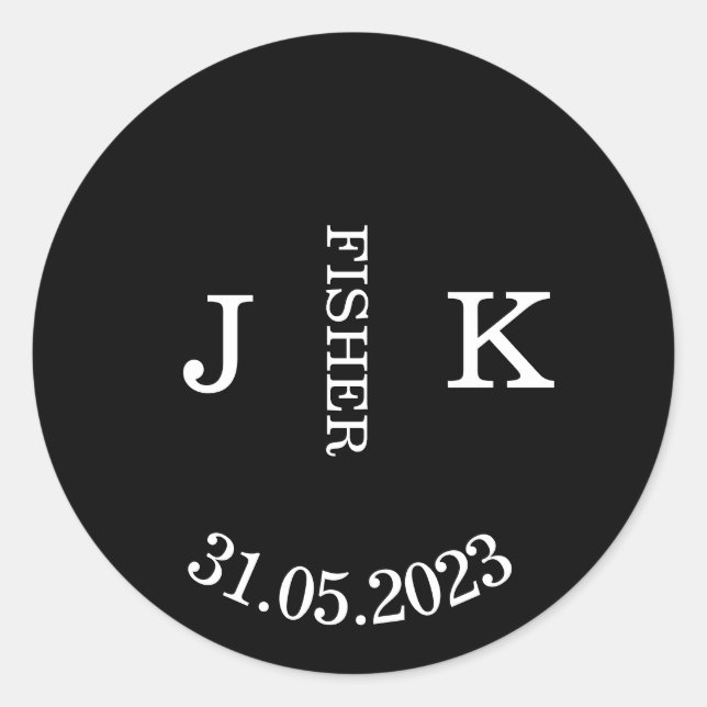 Einfache Hochzeitskleber Runder Aufkleber (Vorderseite)