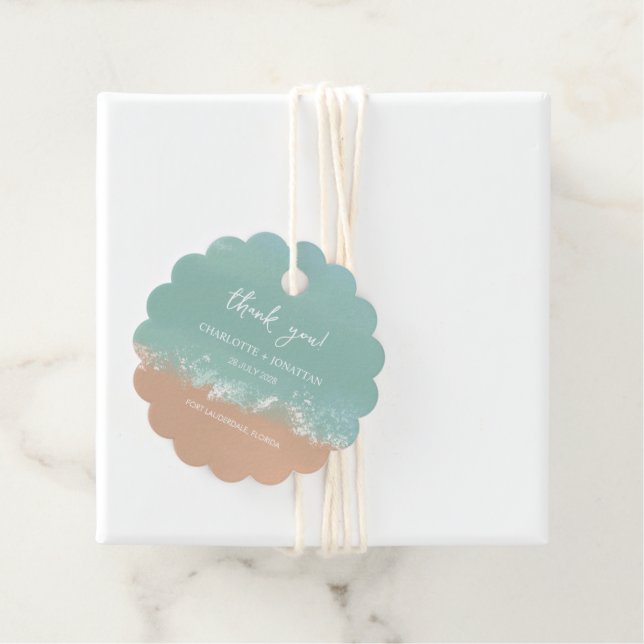 Einfache Hochzeitsliebhaber am Strand Geschenkanhänger (Beispiel)