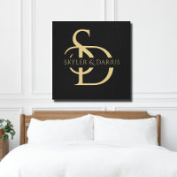 Einfache Hochzeitsmonogramm Personalisiert mit Nam