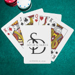 Einfache Hochzeitsmonogramm Personalisiert mit Nam Spielkarten<br><div class="desc">Erhöhen Sie Ihre Hochzeitsfeier mit diesen Simple Wedding Monogram Personalisiert Poker Cards. Diese Kartendecks sind mit einem eleganten Monogramm ausgestattet und eignen sich perfekt für ein Hochzeitsthema in Schwarz und Gold. Ob als Gastgeschenke Hochzeit oder als besonderer Sake, diese personalisierten Spielkarten verleihen Ihrem großen Tag eine Touch Luxus. Diese mit...</div>