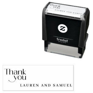 Einfache Hochzeitspaar-Typografie Danke Permastempel