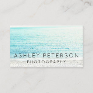 Einfache Hochzeitsphotographie-Strandtypographie Visitenkarte