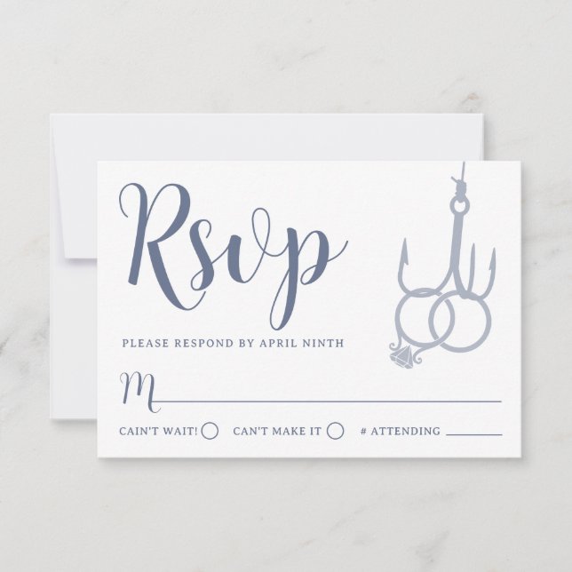 Einfache Hochzeitsramme RSVP-Karte Stahl RSVP Karte (Vorderseite)