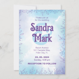 Einfache Hochzeitsreise in Wasserfarbe Einladung