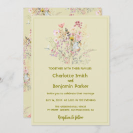Einfache Hochzeitsreise mit den Wildblumen Einladung