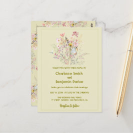 Einfache Hochzeitsreise mit den Wildblumen Postkarte