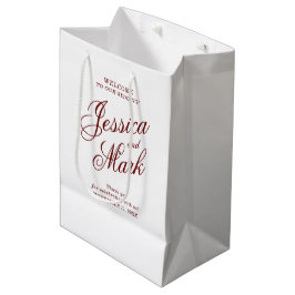 Einfache Hochzeitsschrift für Burgund Mittlere Geschenktüte