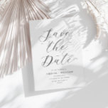 Einfache Hochzeitsschrift Speichern Sie das Datum Save The Date<br><div class="desc">schlichtes Schwarz-Weiß-Design mit stilvollen,  modernen Schriftzeichen.</div>
