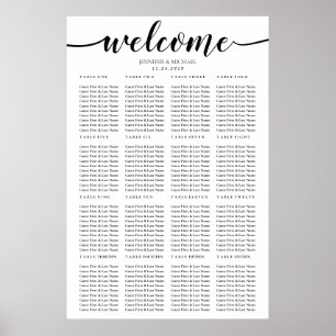 Einfache Hochzeitssitze am sechzehnten Tisch Poster
