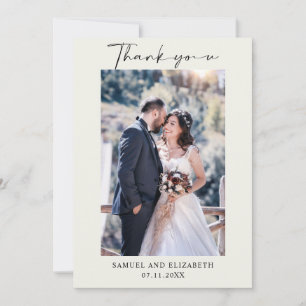 Einfache Hochzeitsskriptkalligrafie Dankeskarte