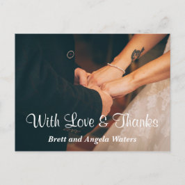 Einfache Hochzeitsstift Liebe & Dank für Ihr Foto Postkarte