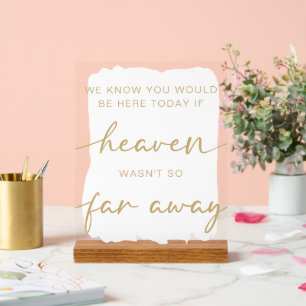 Einfache Hochzeitstisch Acrylschild