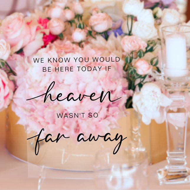 Einfache Hochzeitstisch Acrylschild (Simple Wedding Memory Table Acrylic Sign)