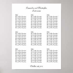 Einfache Hochzeitstisch mit Skript, elegant Poster