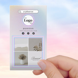 Einfache Holografische Aura Instagramm-FotoCollage Visitenkarte
