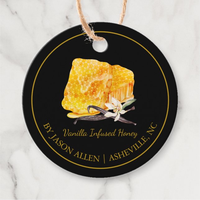 Einfache Honeycomb Vanilla Infused Honey Hang Tag Geschenkanhänger (Vorderseite)