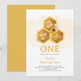 Einfache Honigwabe Sonnenblume Biene Erster Geburt Einladung