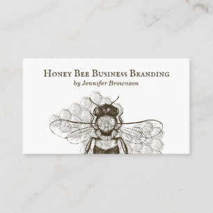 Einfache Honigwaben-Biene Retro-Apiary Visitenkarte