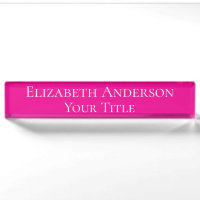 Einfache Hot-Pink-Namensschild