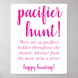 Einfache Hot Pink-Schnuller-Jagd | Magenta Party G Poster