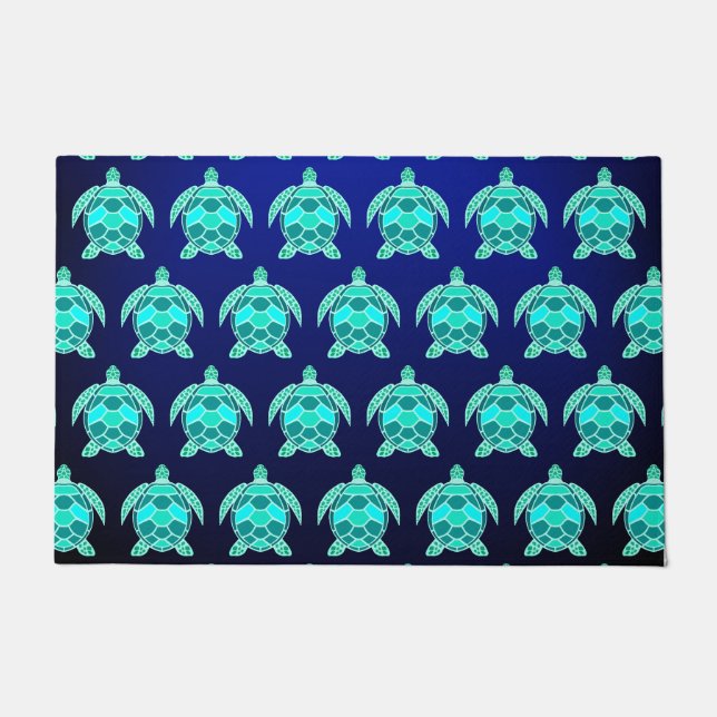 Einfache Hübsche Blaue türkisfarbene aquamarine Me Fußmatte (Vorderseite)