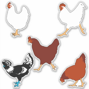 Einfache Huhn-Silhouette-Aufkleber Aufkleber