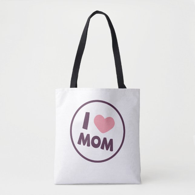 Einfache I Liebe Mama Muttertagstasche Tasche (Vorderseite)
