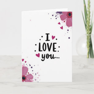 Einfache I Love You Splatter Karte