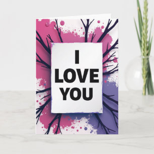 Einfache I Love You Zweig-Karte Karte