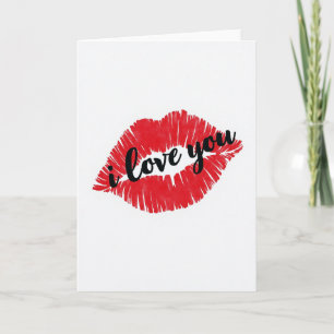 Einfache Ich liebe dich Kuss Karte
